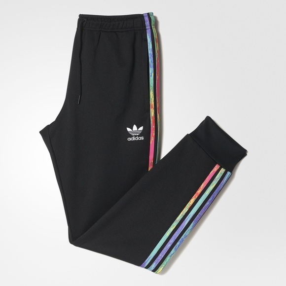 rainbow adidas pants